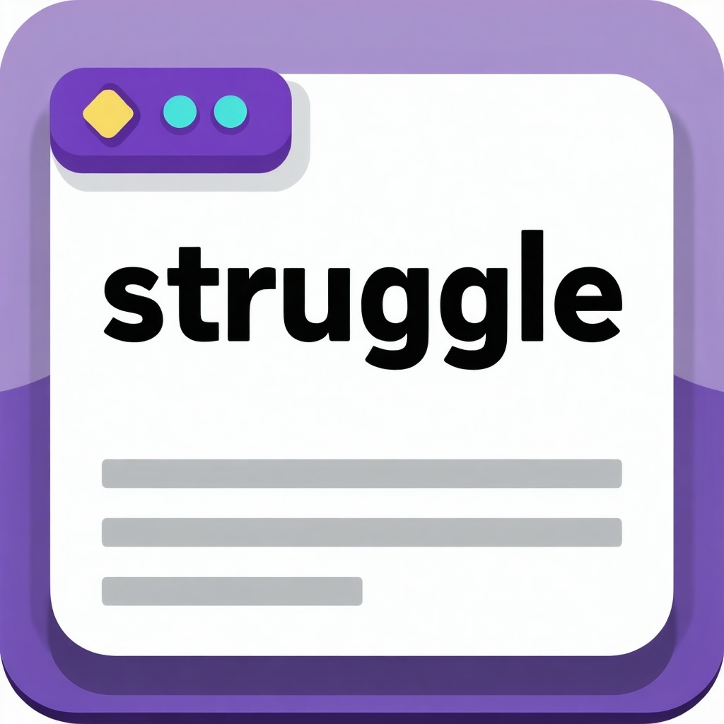 struggle icon with struggle text in an IT environment