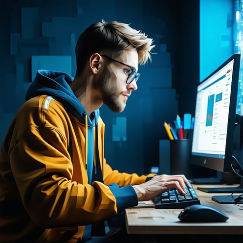 Guy working on the computer-2