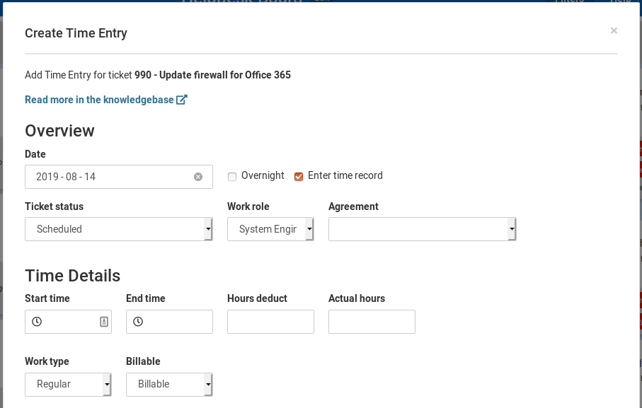 Time Entry Enhancements