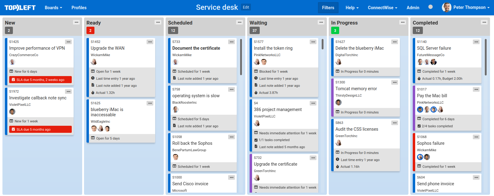Kanban board showing all an engineer's work in one place