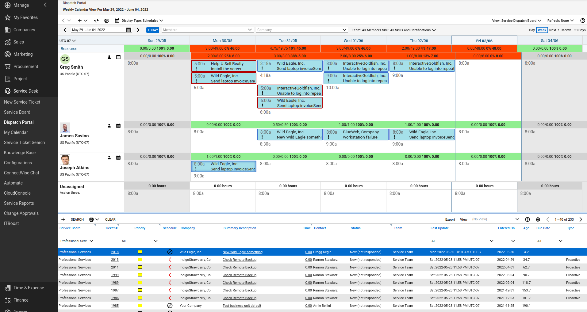 Manage engineer's work and schedule - cw